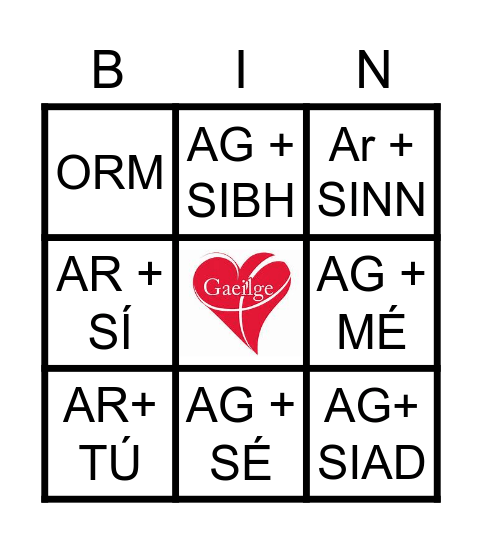 Na Réamhfhocal Bingo Card