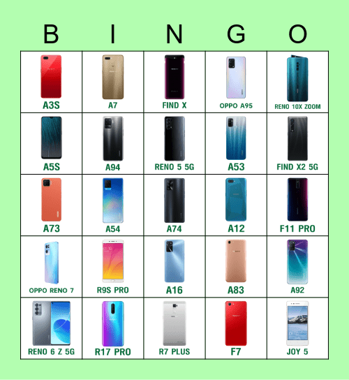 OPPO BINGO !!!!! Bingo Card