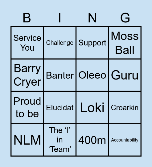 Clickety Click! Bingo Card