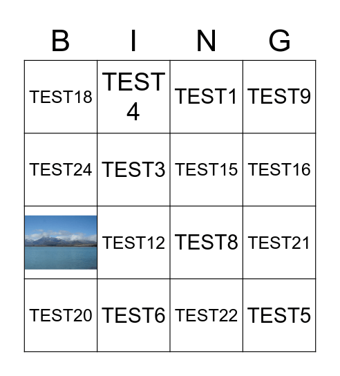 TEST BINGO Card