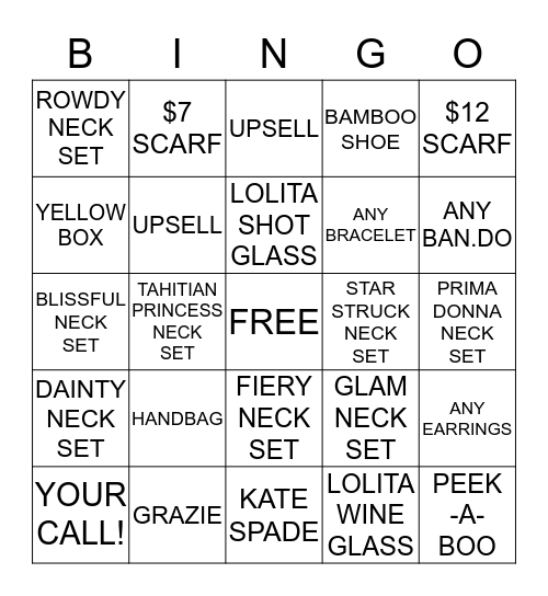 MIA'S MIRROR BINGO Card