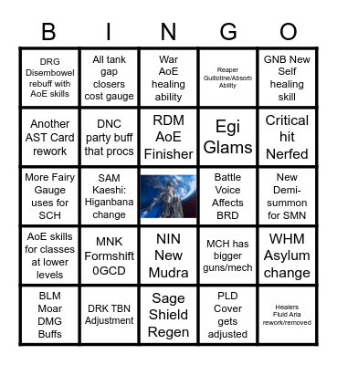 FFXIV Endwalker Job Change Live Letter LXVI Bingo Card