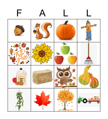 Fall BINGO Card