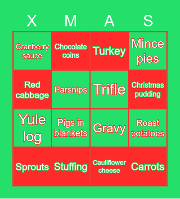 Christmas Food Bingo! Bingo Card