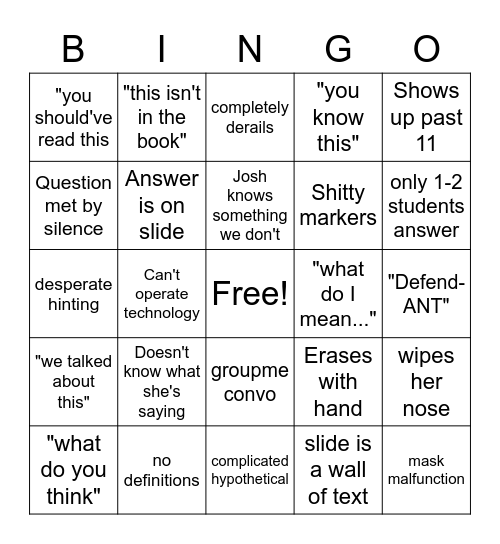 Carol Terry Bingo Card