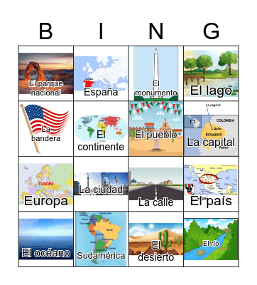 Geografía Parte 2 Bingo Card