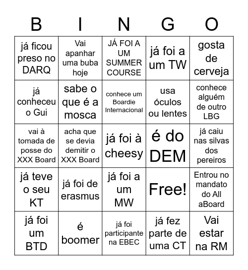 BEST Bingo Card