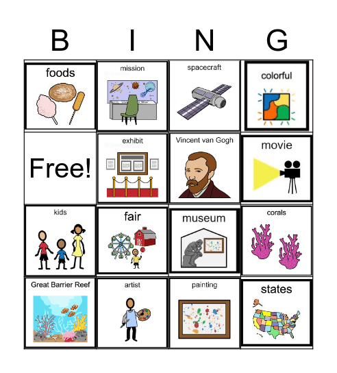 Vocabulary Bingo Card