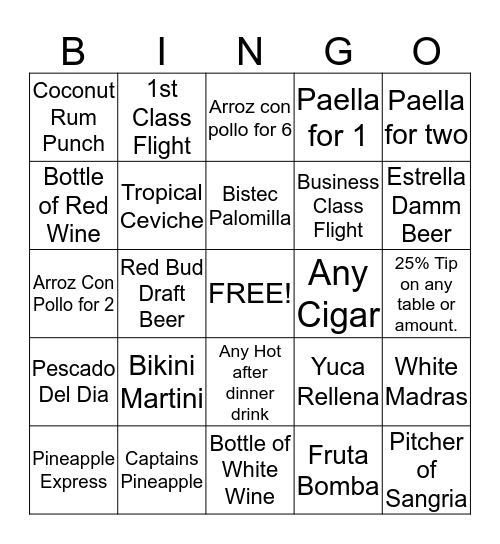 Habana Bingo Card