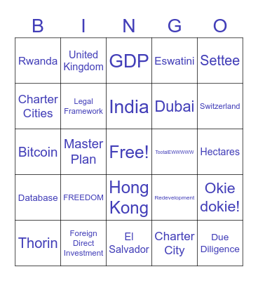 SEZ Buzzwords Bingo Card