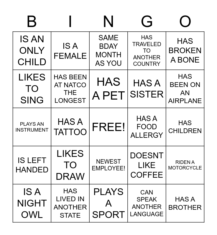 Bingo Card