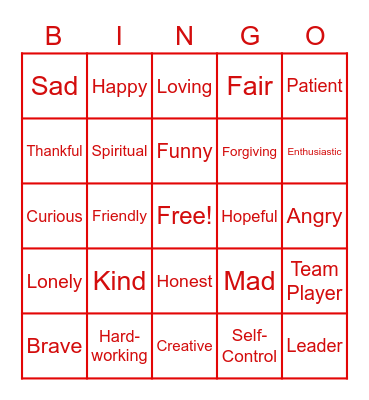 Bingo @ The Center Bingo Card