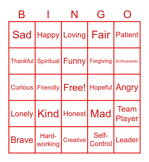 Bingo @ The Center Bingo Card