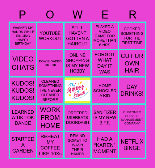 THE POWER OF SERVICE! Bingo Card