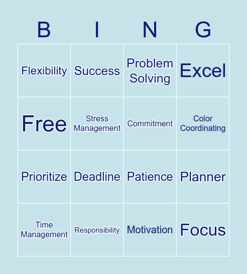 Soft Skills Bingo Card