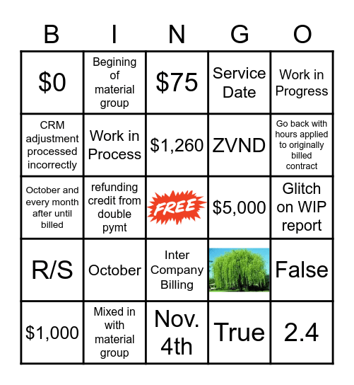 WIP BINGO Card