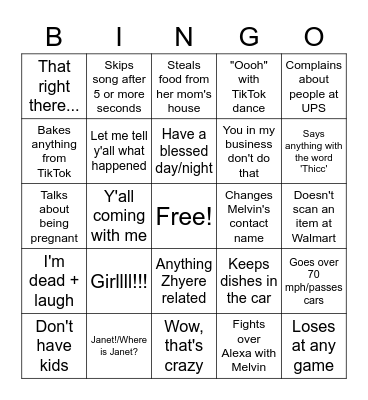 Darvetta's Bingo Card