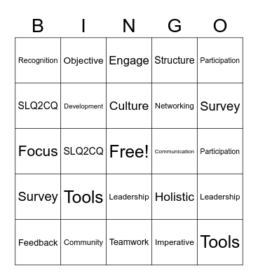 Admin Strategy Session Bingo Card