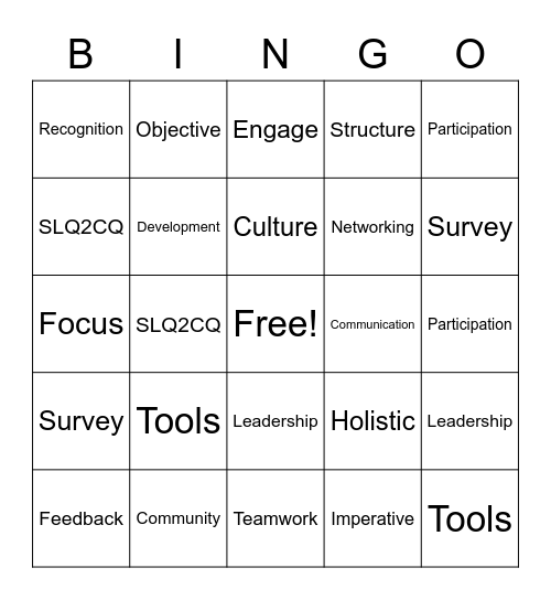 Admin Strategy Session Bingo Card