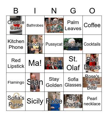 Golden Girls Bingo Card