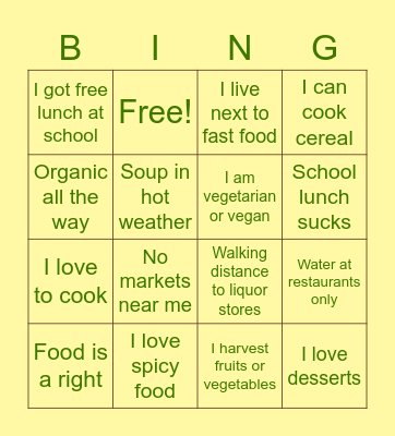 YEJ Bingo! Bingo Card