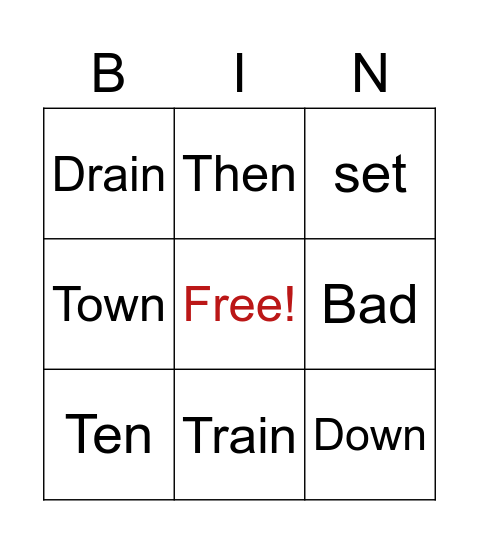 /t/ - /d/ Bingo Card