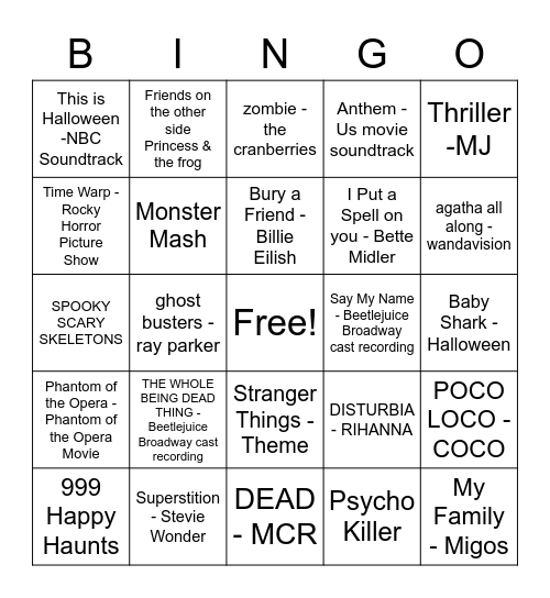 HALLOWEEN Bingo Card