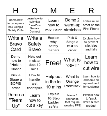 Success Sharing Bingo Card