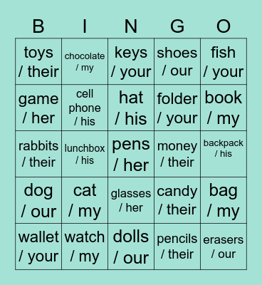 Unit 3 Bingo Card