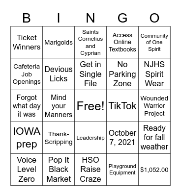 ICD Bingo - Inspired by the Week of 9/13 Bingo Card