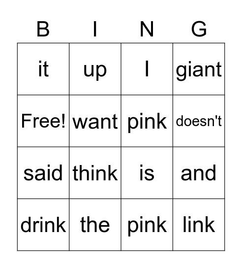 Sight Word Bingo! Bingo Card