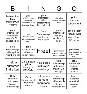 Whole Foods Bingo! Bingo Card