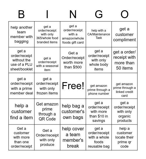 Whole Foods Bingo! Bingo Card