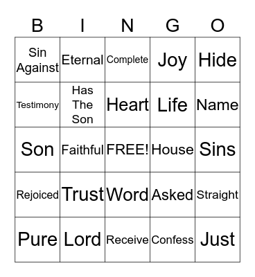 Discipleship Bingo Card