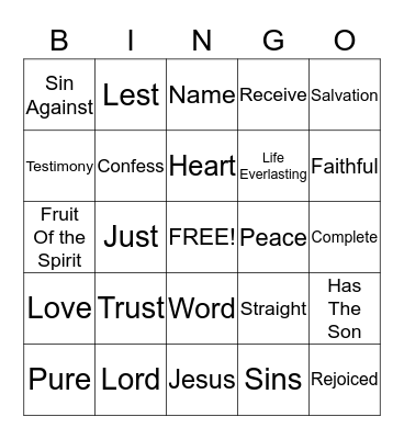 Discipleship Bingo Card