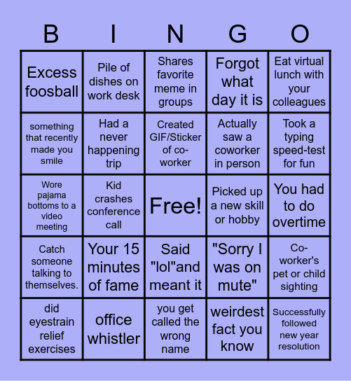 FMP Bingo Card
