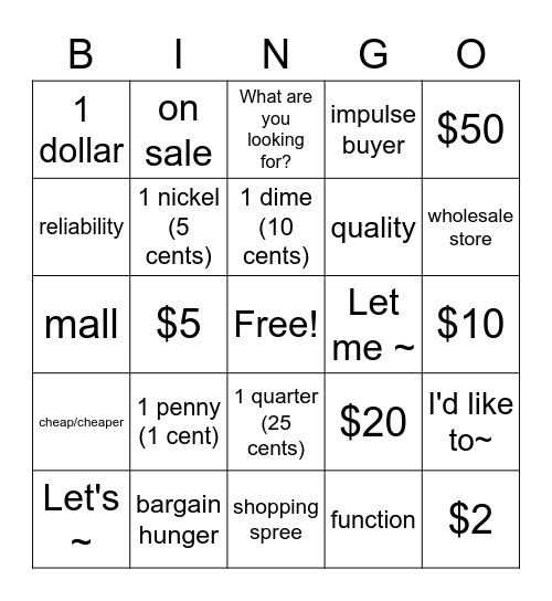 English Communication 2 Unit 05 Bingo Card