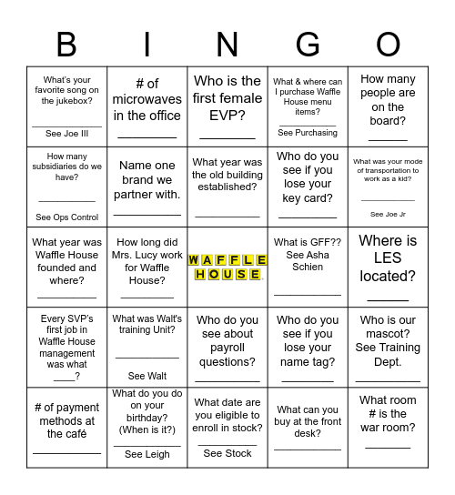 First Fridays Bingo Card