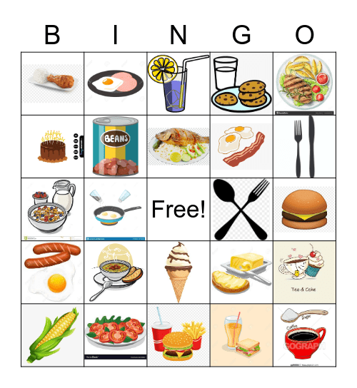 Yo quiero comer/tomar... Bingo Card