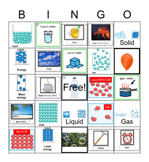 States of Matter Bingo Card
