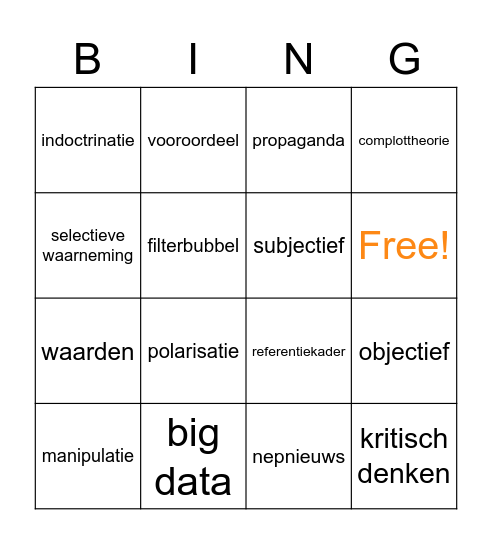 ML H5 h 1.3 Bingo Card