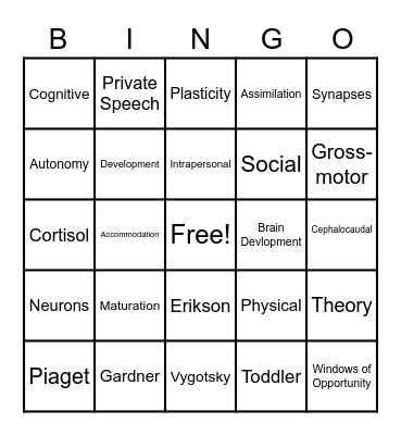 Chapter 4 Bingo Card