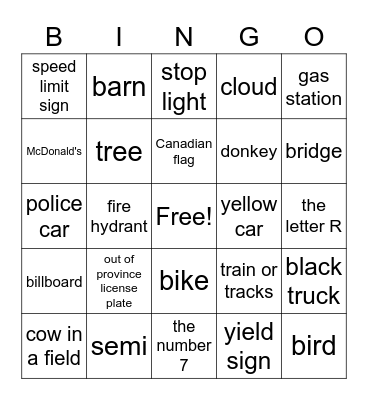 Outdoor Adventure Bingo! Bingo Card