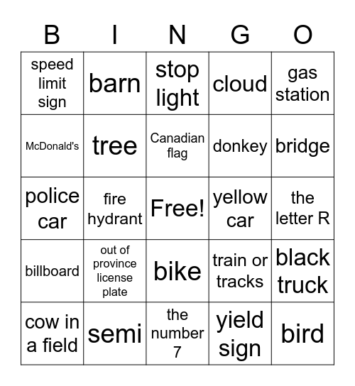 Outdoor Adventure Bingo! Bingo Card