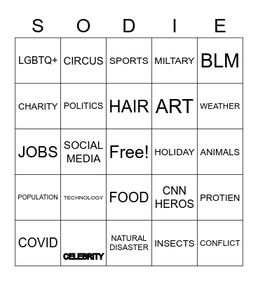 CNN10 Bingo Card