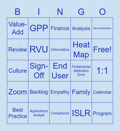 B.I.- N-G-O - Get it? Bingo Card
