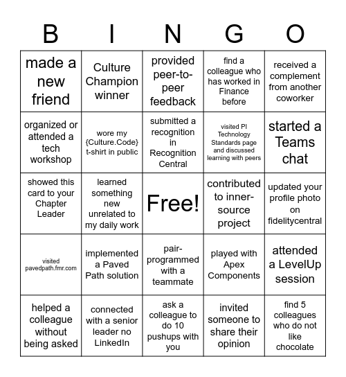 {Culture.Code} Bingo! Bingo Card