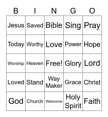 Church BINGO Card