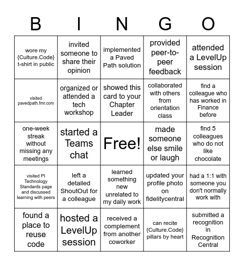 {Culture.Code} Bingo! Bingo Card