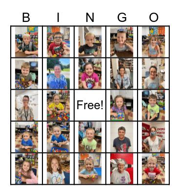 Kindergarten Bingo Card